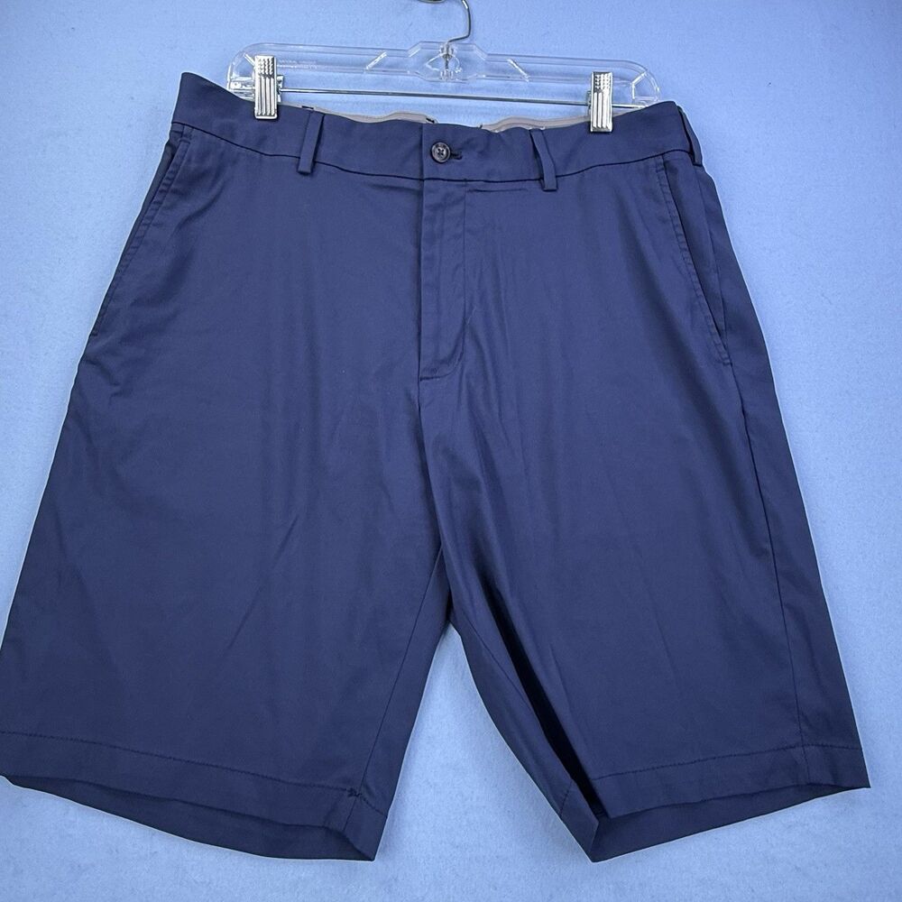 Walter Hagen Performance 11 Golf Shorts Flat Front Navy Blue Size 34 1183